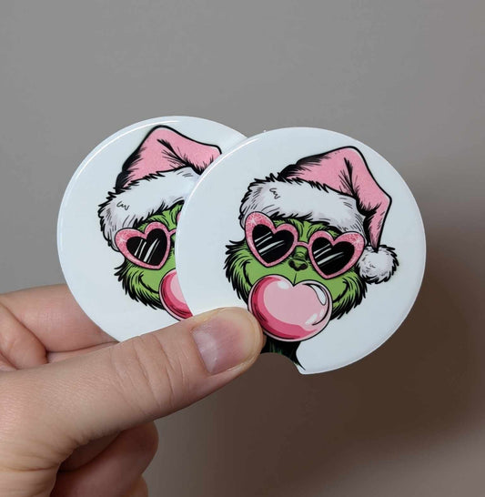 Groovy Grinch Car Coasters