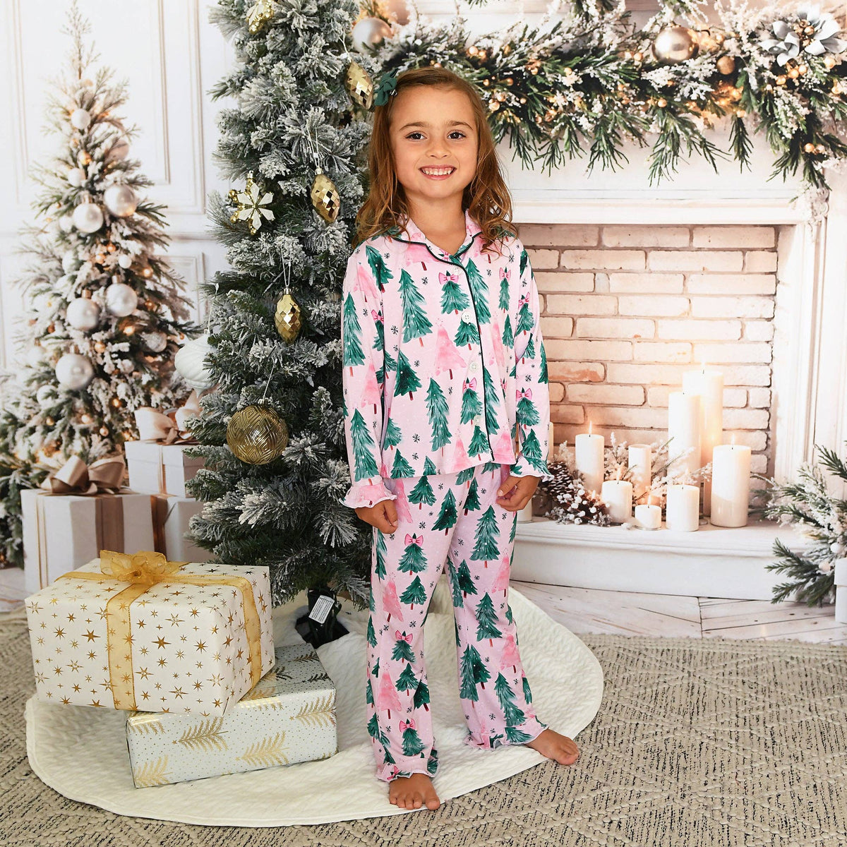 Pink Trees Bamboo PJ Set