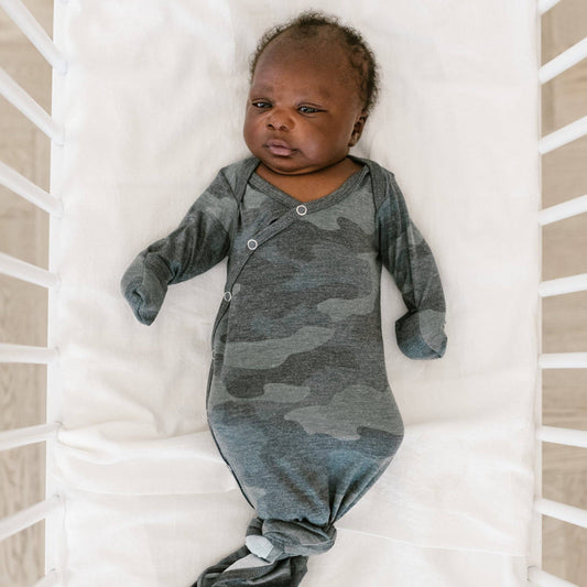 Newborn Knotted Baby Gown | Hunter