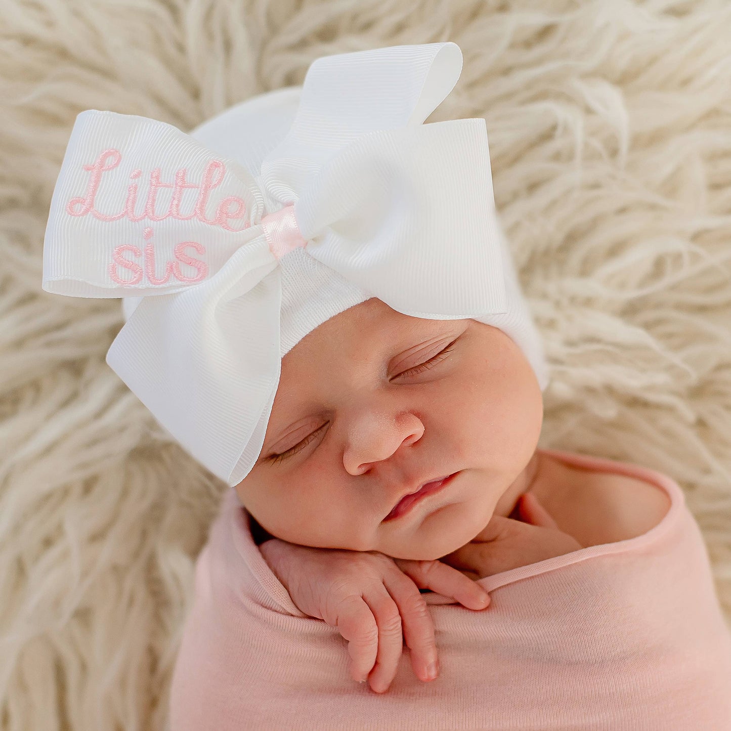 Little Sis Newborn Bow Hat