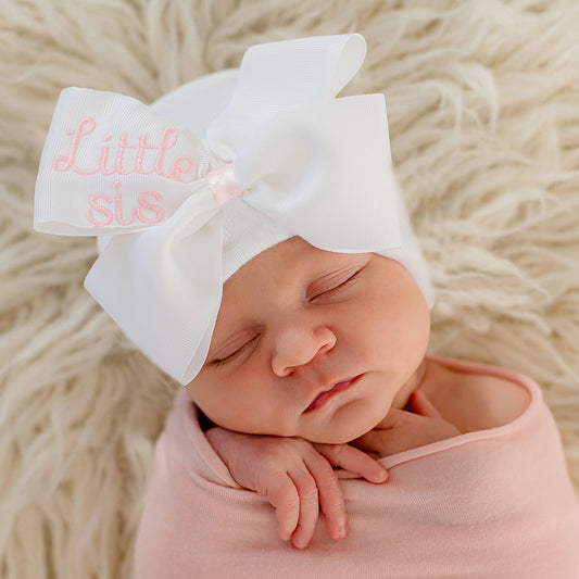 Little Sis Newborn Bow Hat