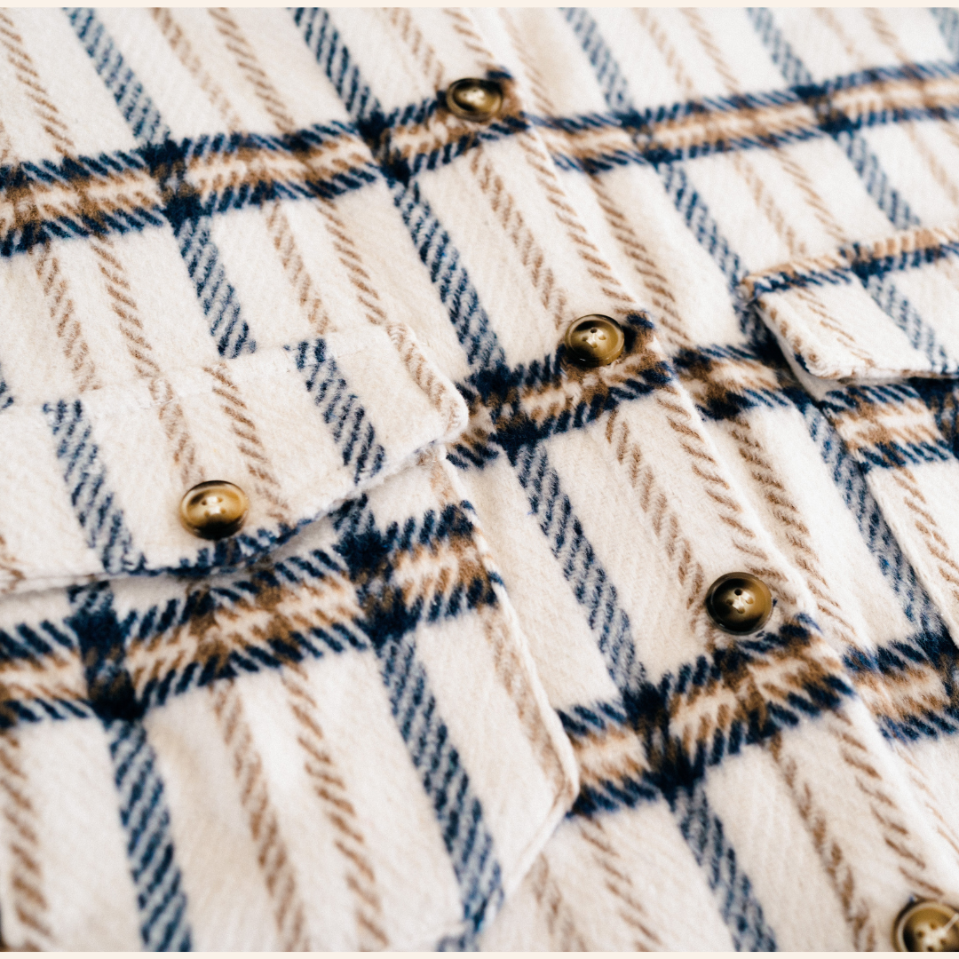 Cream & Navy Plaid Flannel | Child