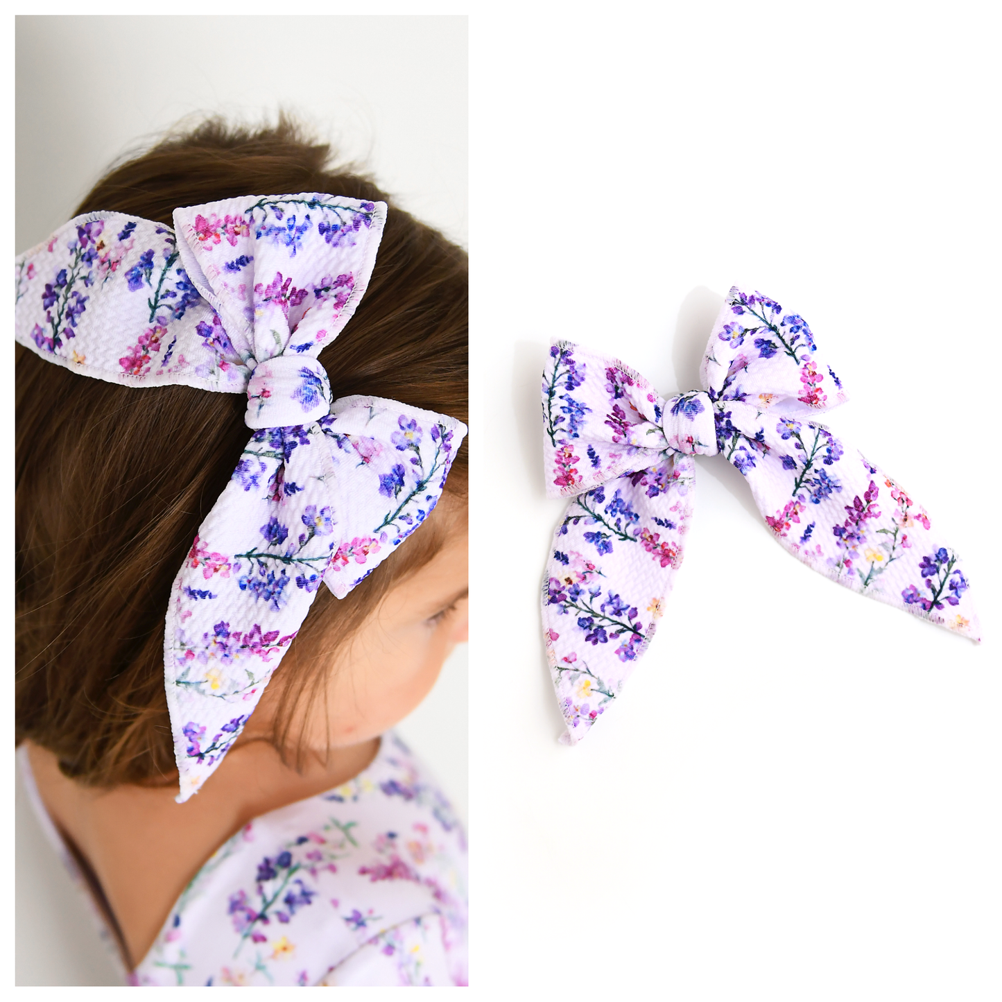 Spring Floral Bow Clip