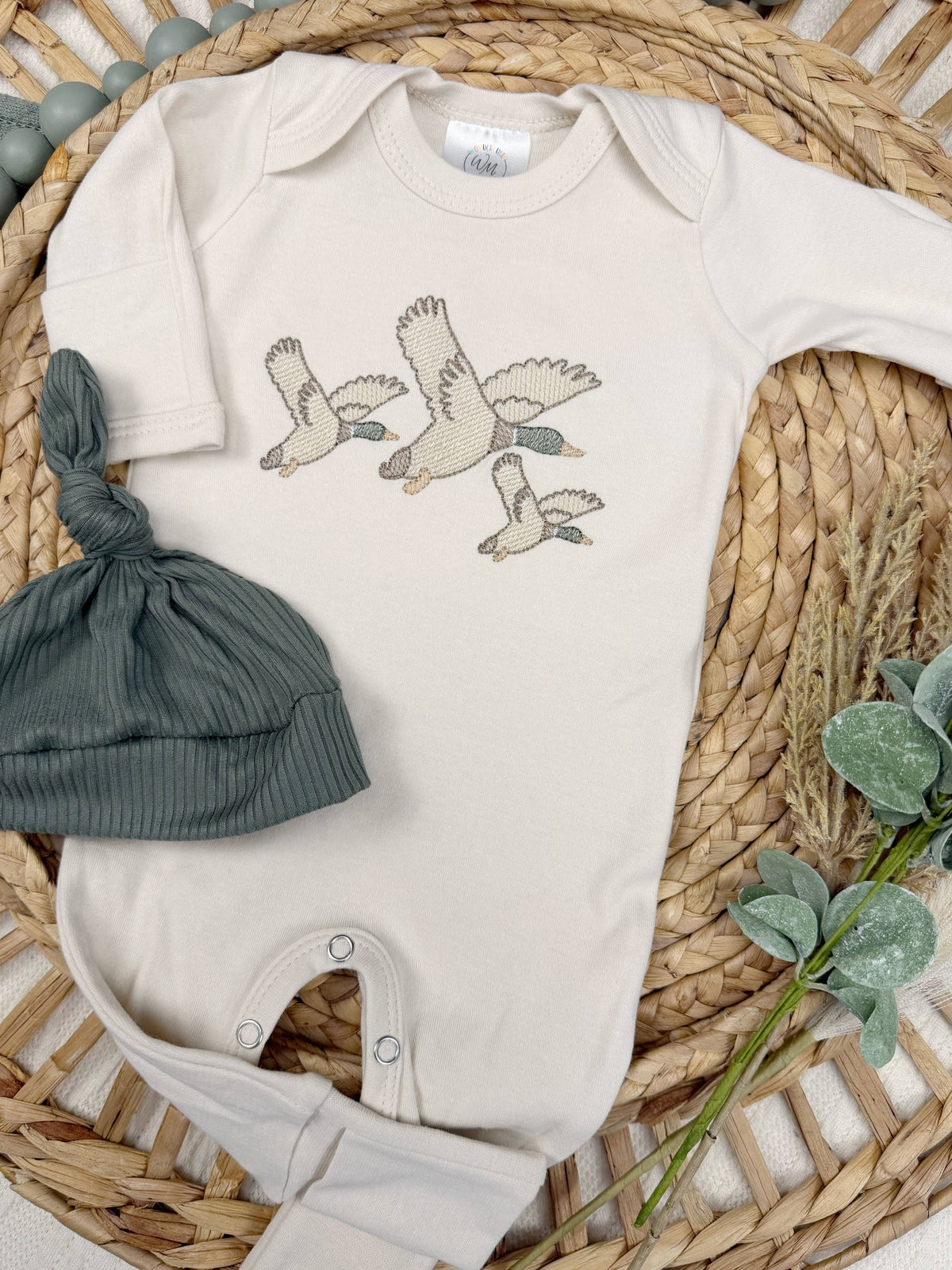 Mallard duck baby footie