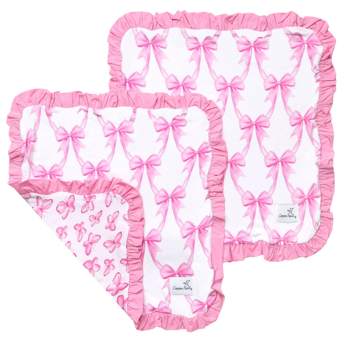 Bamboo Ruffled Security Blanket Set |  Bow My Gosh