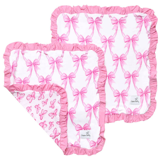 Bamboo Ruffled Security Blanket Set |  Bow My Gosh