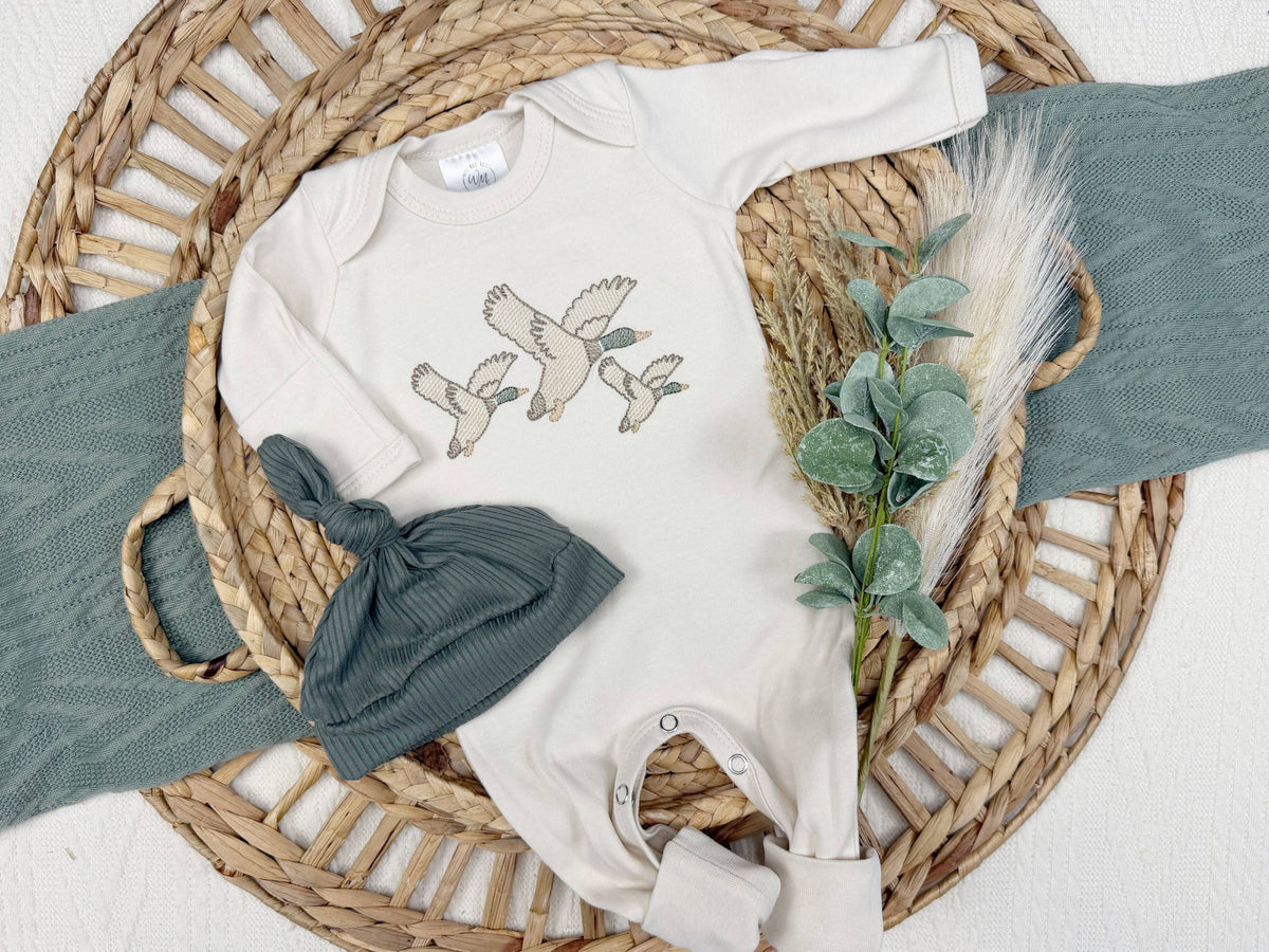 Mallard duck baby footie