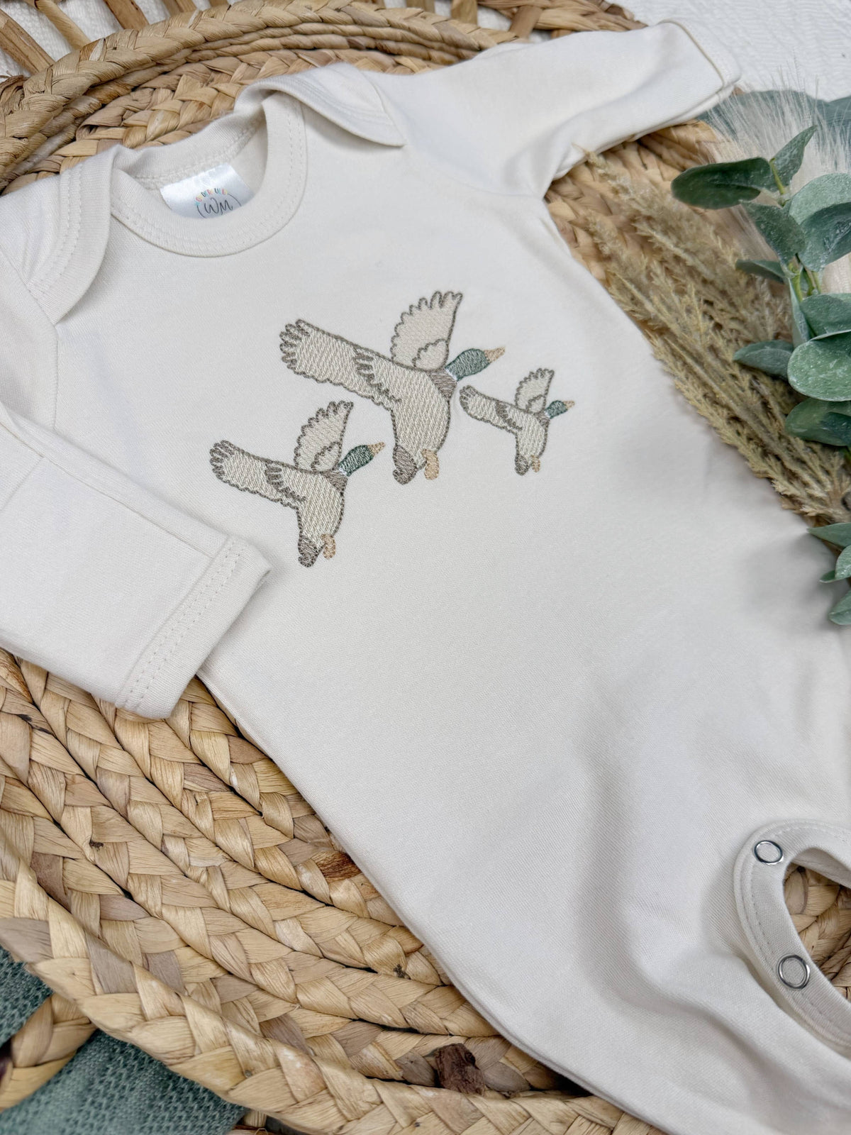 Mallard duck baby footie