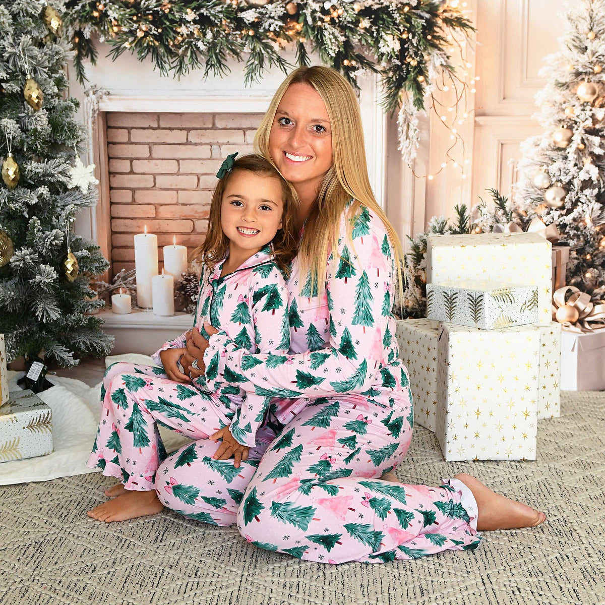 Pink Trees Bamboo PJ Set