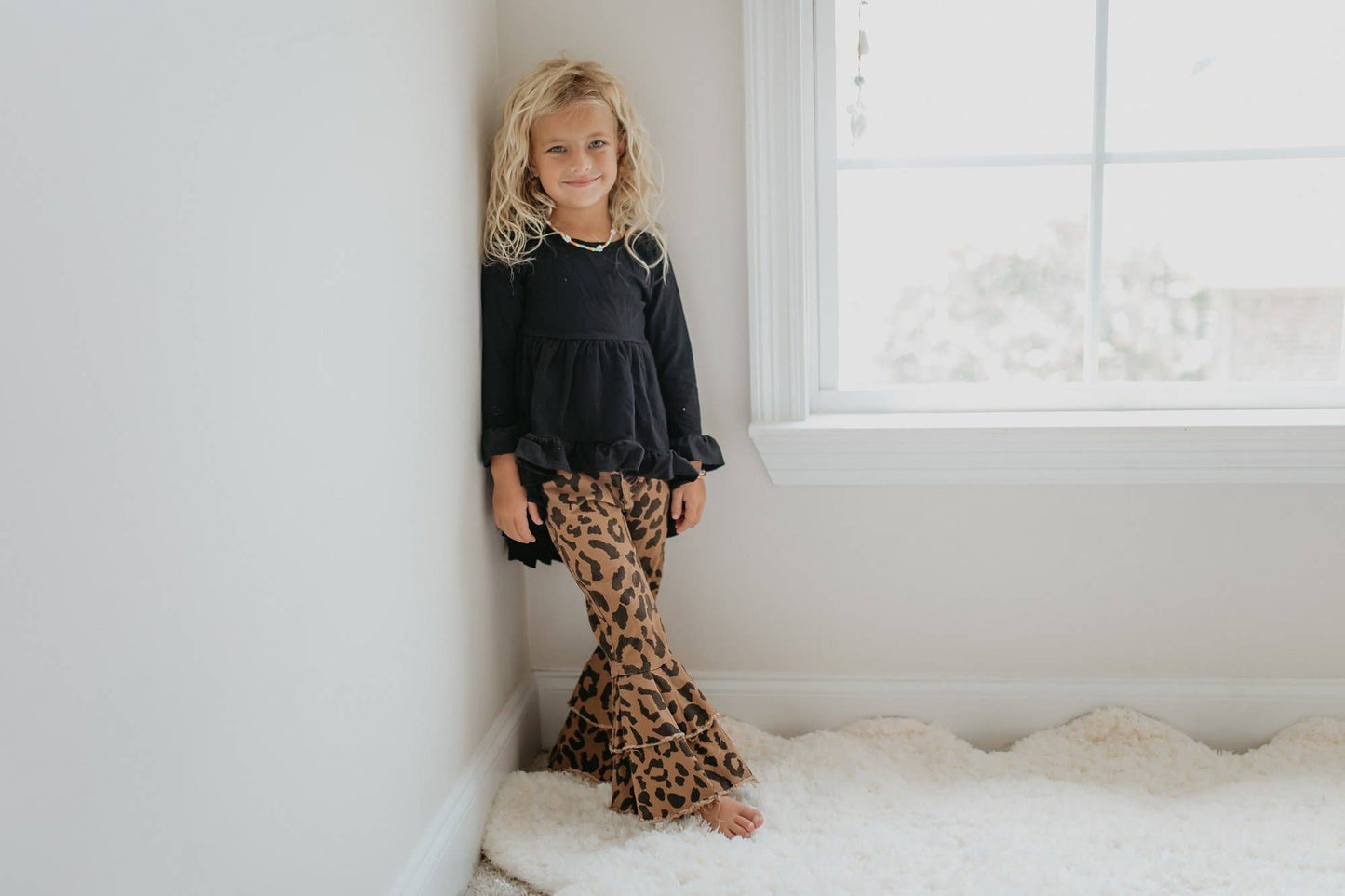 Leopard Ruffle Jeans