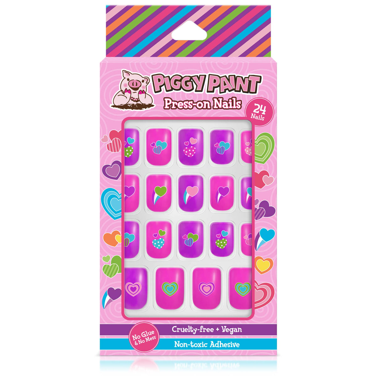Happy Hearts Piggy Press-on Nails