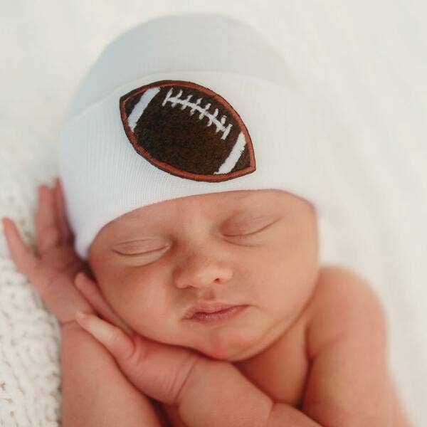 Chenille Football Newborn Hat