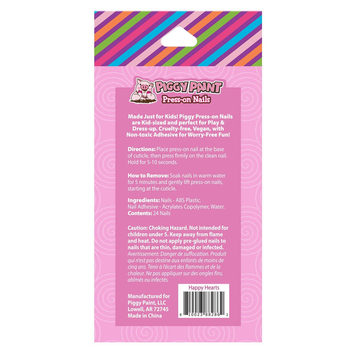 Happy Hearts Piggy Press-on Nails