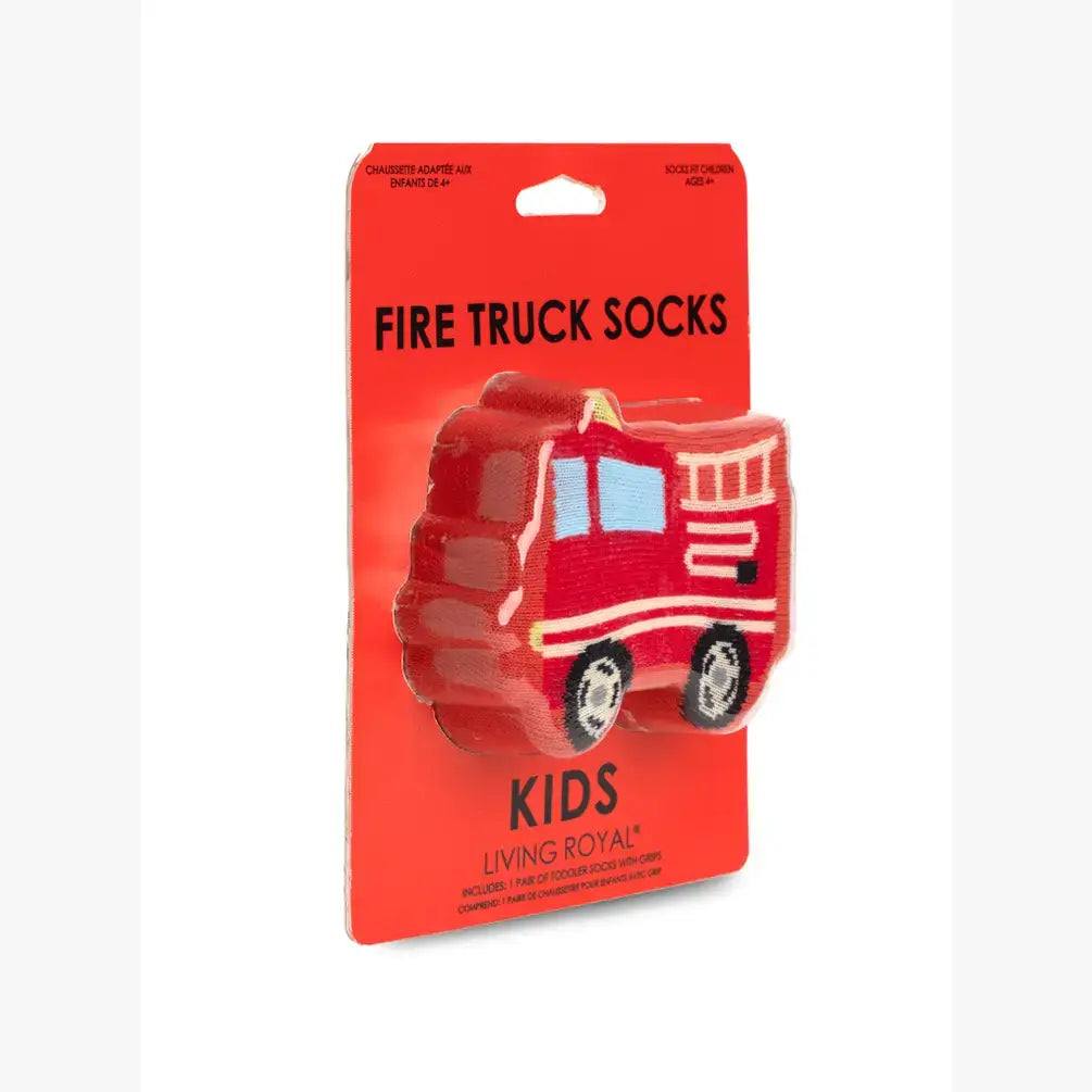 3D Packaged Crew Socks | Fire Truck