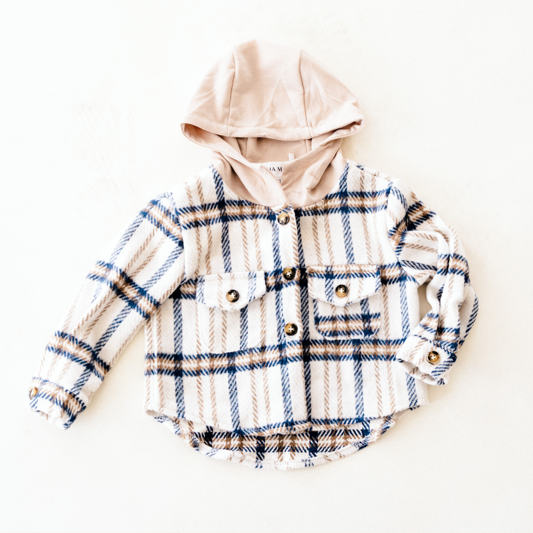 Cream & Navy Plaid Flannel | Child