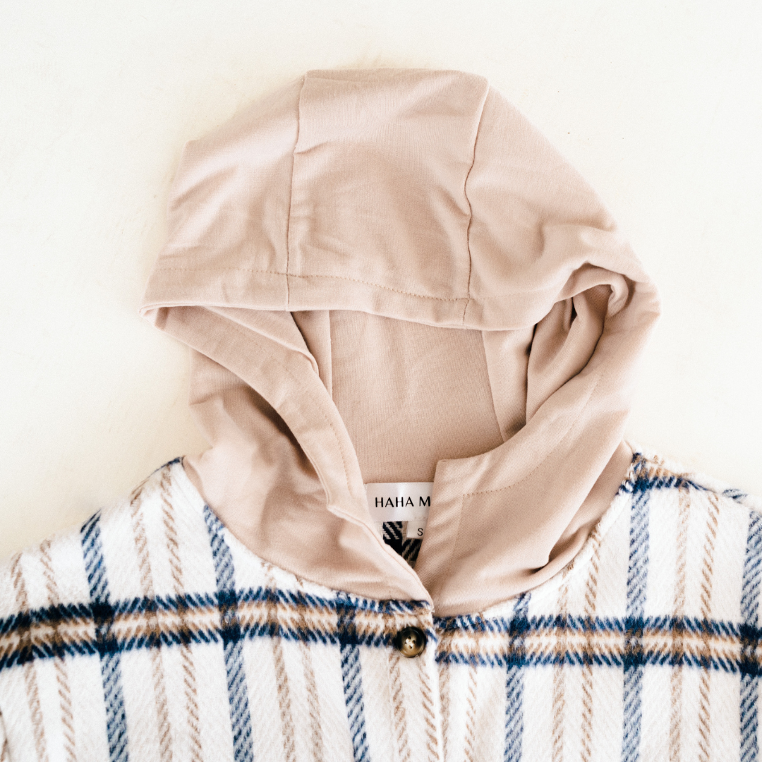 Cream & Navy Plaid Flannel | Child