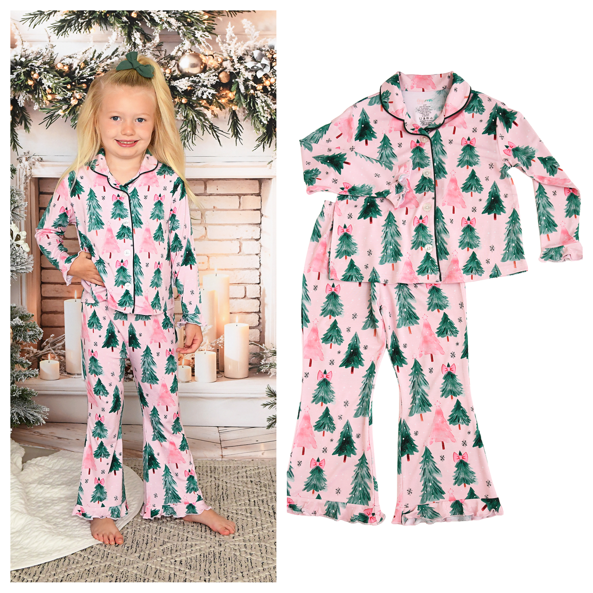 Pink Trees Bamboo PJ Set
