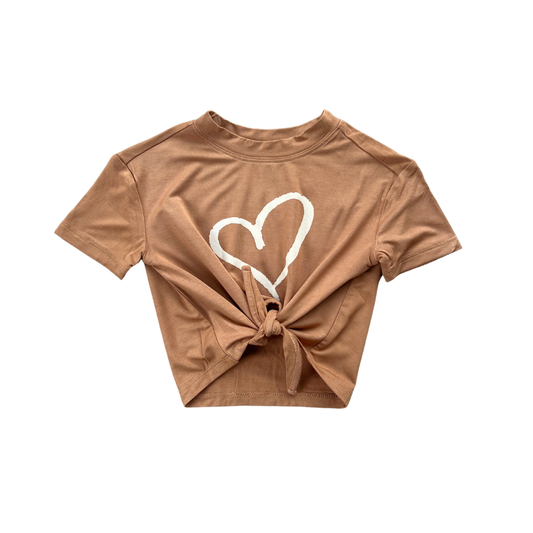 Toffee Heart Front Tie Top