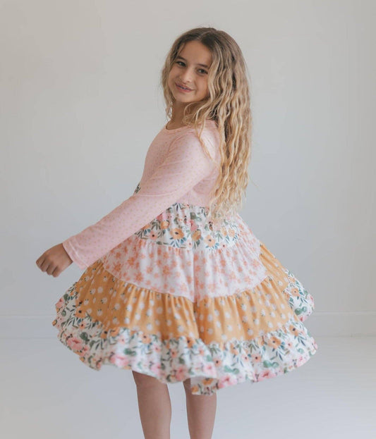 Avery Blush Floral Twirl Dress