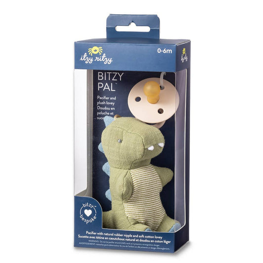 Bitzy Pal Pacifier & Stuffed Animal | Dino