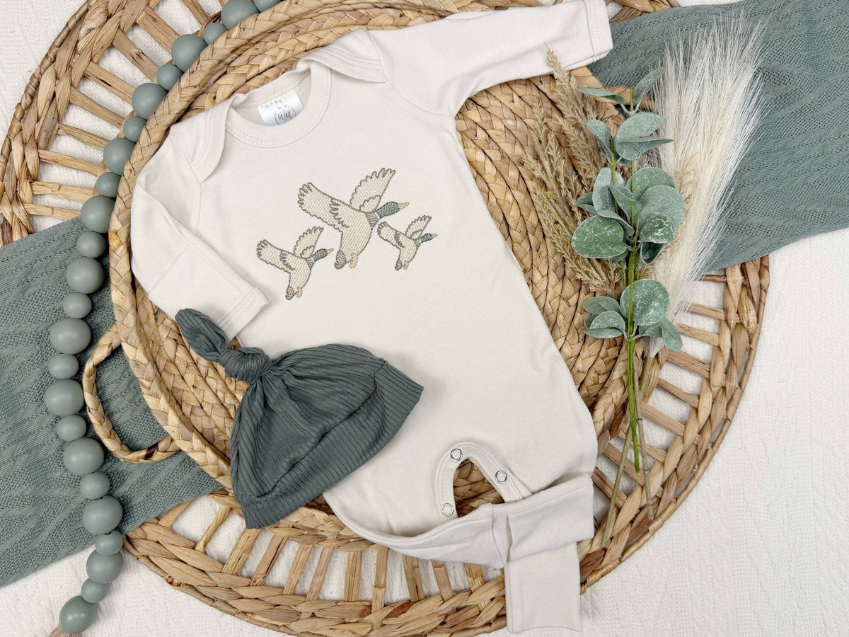 Mallard duck baby footie