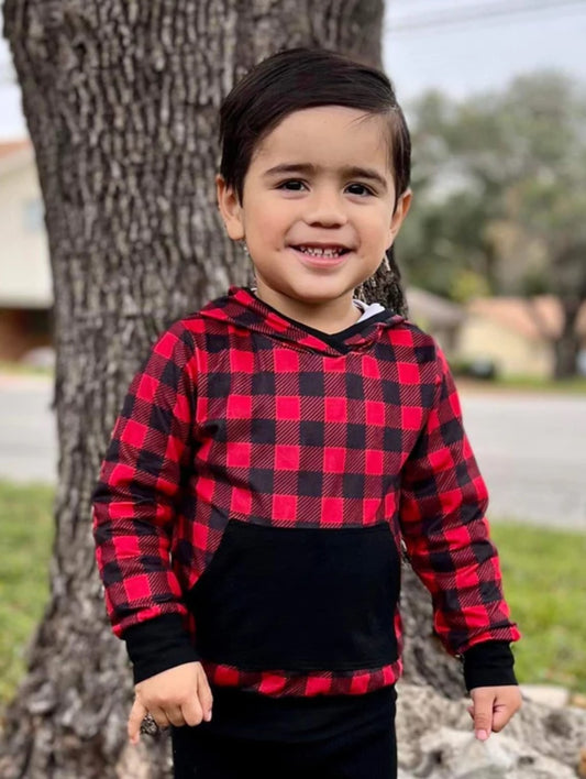 Red Checkered Hoodie