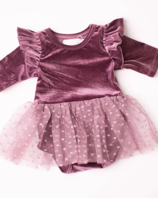 Amethyst Velvet Tutu Bodysuit