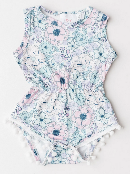 Garden Grace Pom Pom Romper