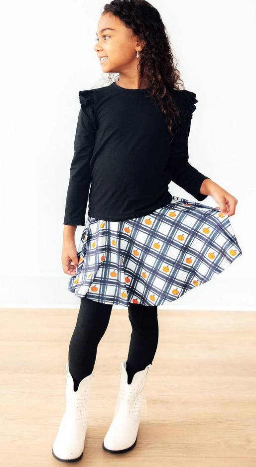 Plaid Pumpkins Twirl Skegging