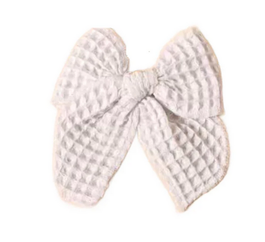 White Waffle Bow