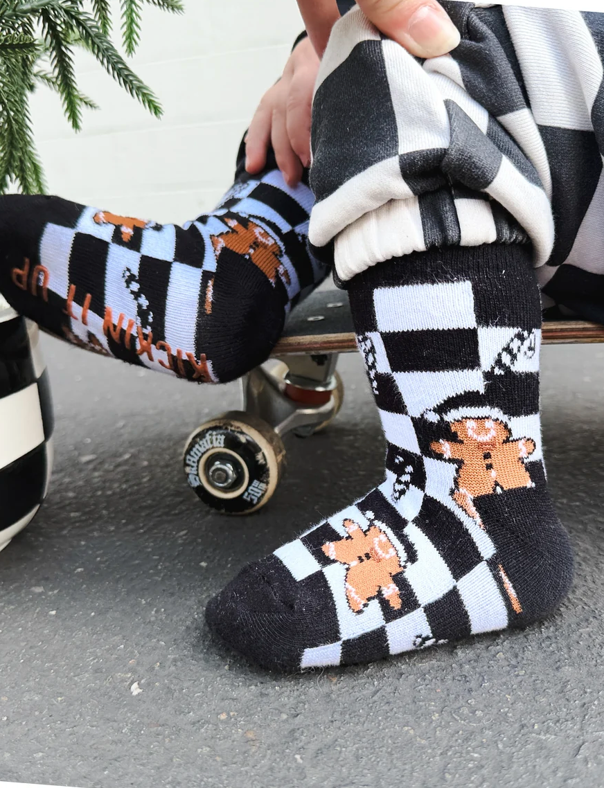 Gingerbread Checkmas Socks