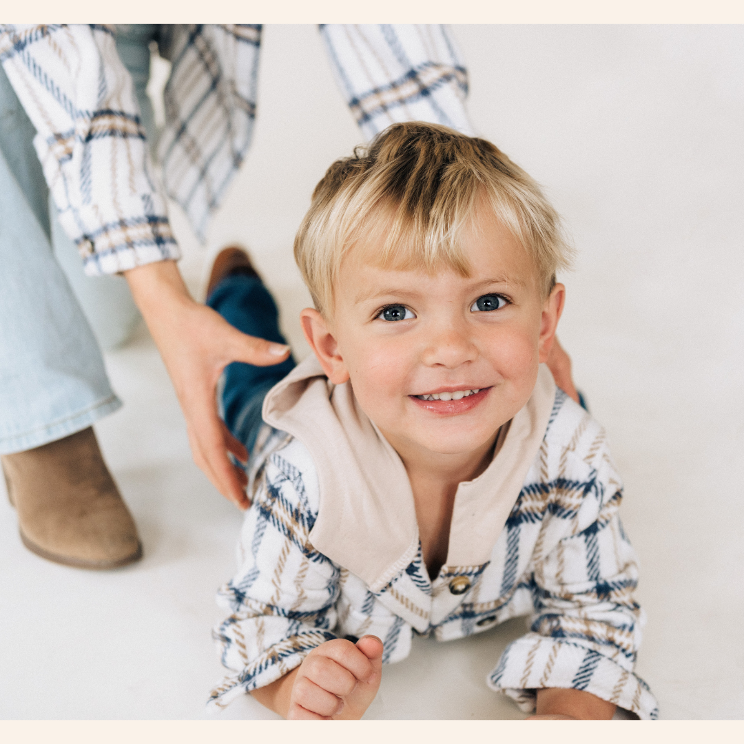 Cream & Navy Plaid Flannel | Child