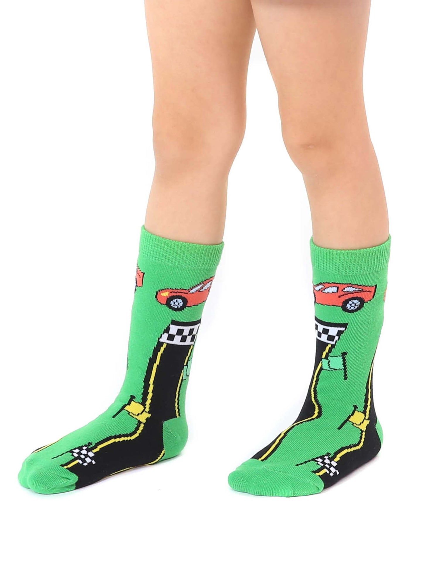 3D Packaged Crew Socks | Race Car