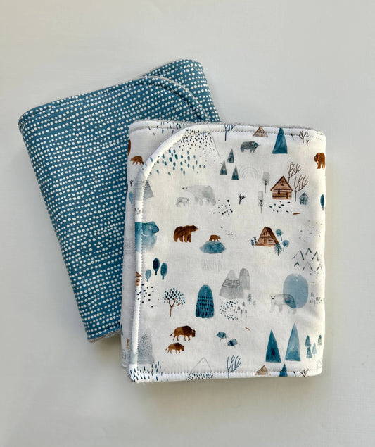 Burp Cloth Set | Winter Forest