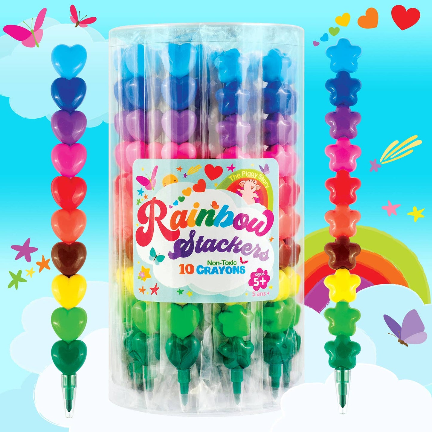 Rainbow Stackers | Stackable Crayons