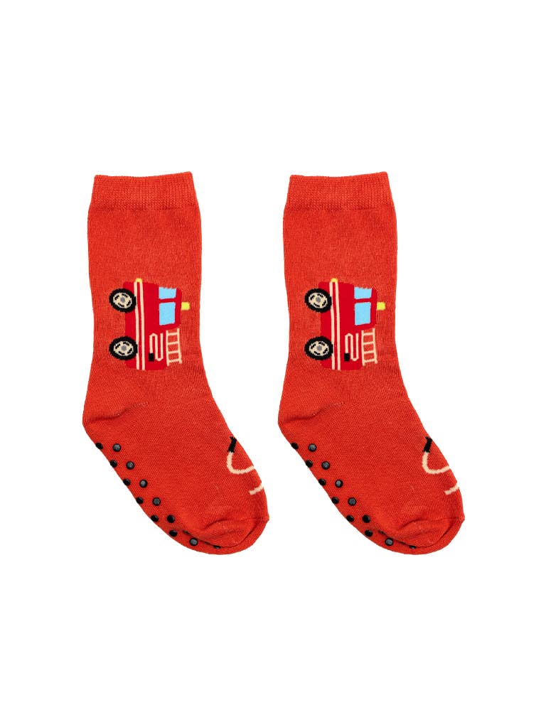 3D Packaged Crew Socks | Fire Truck