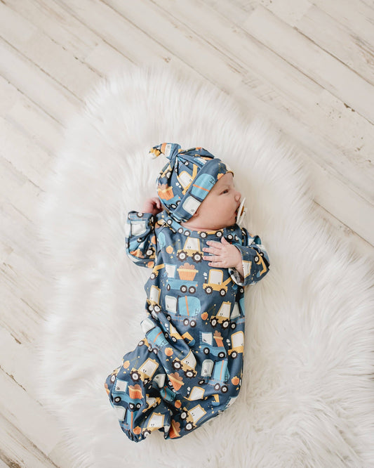 Truck Baby Gown and Hat