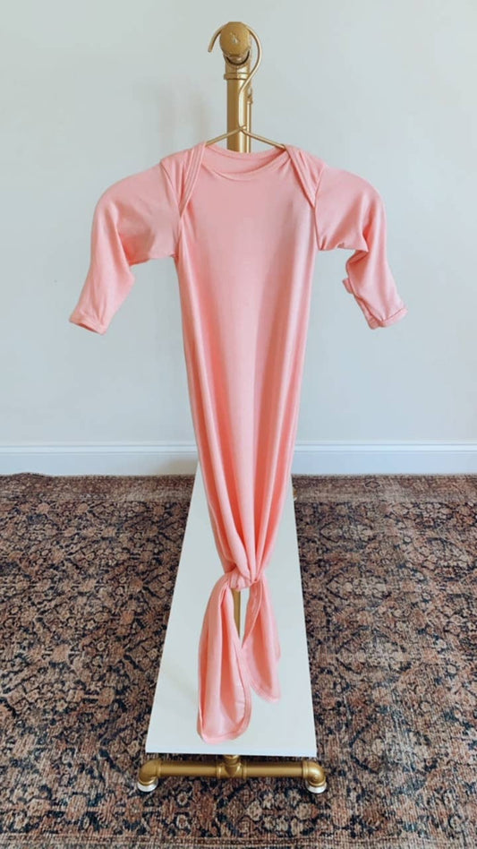 Newborn Knotted Baby Gown | Pink