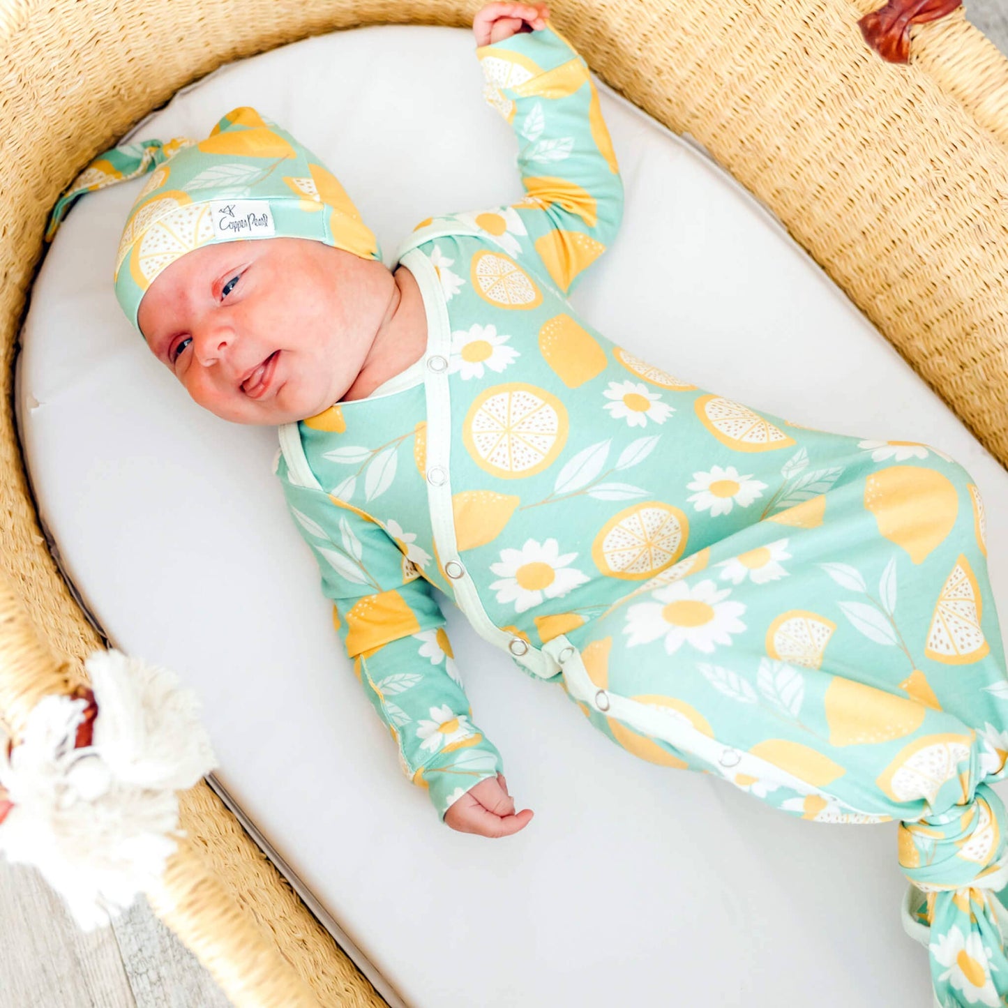 Newborn Knotted Gown | Lemon