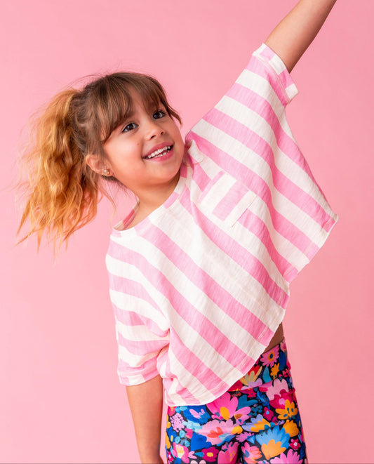 Cotton Candy Stripe | Boxy Crop