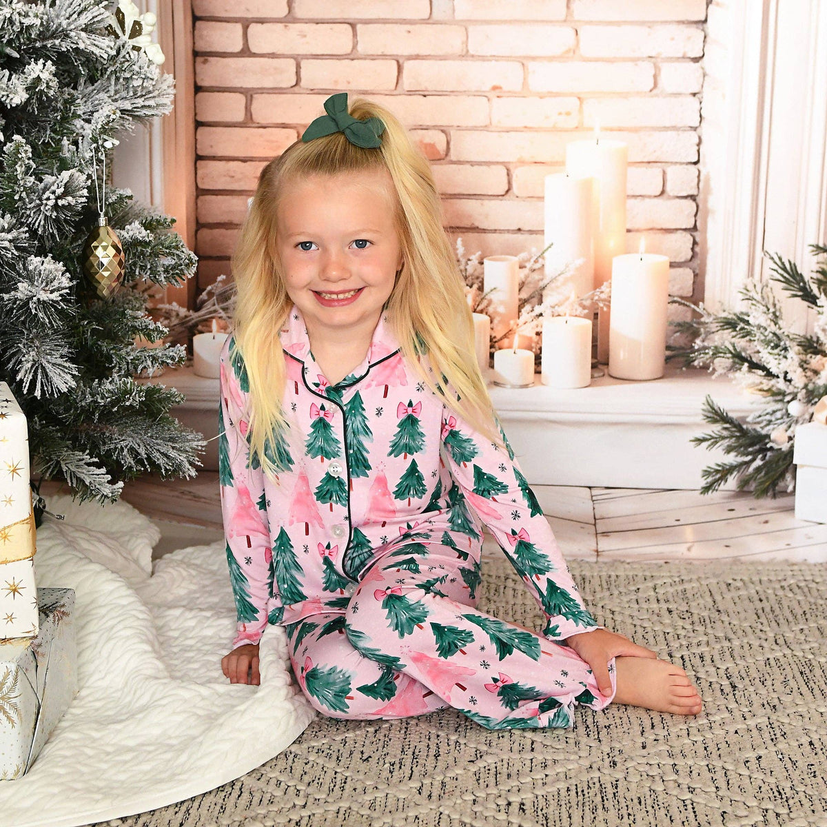 Pink Trees Bamboo PJ Set