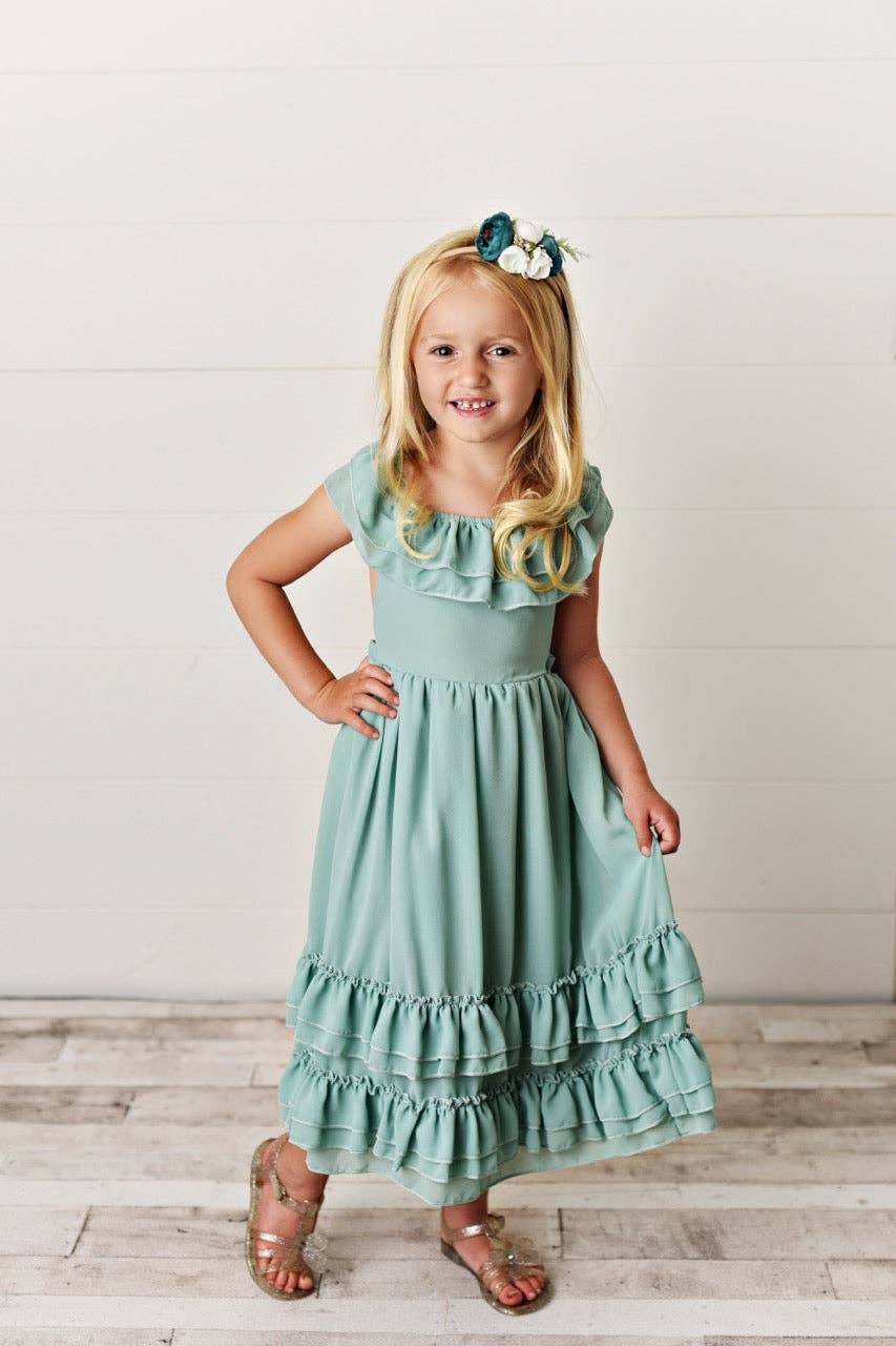 Mint Ruffle Back Dress