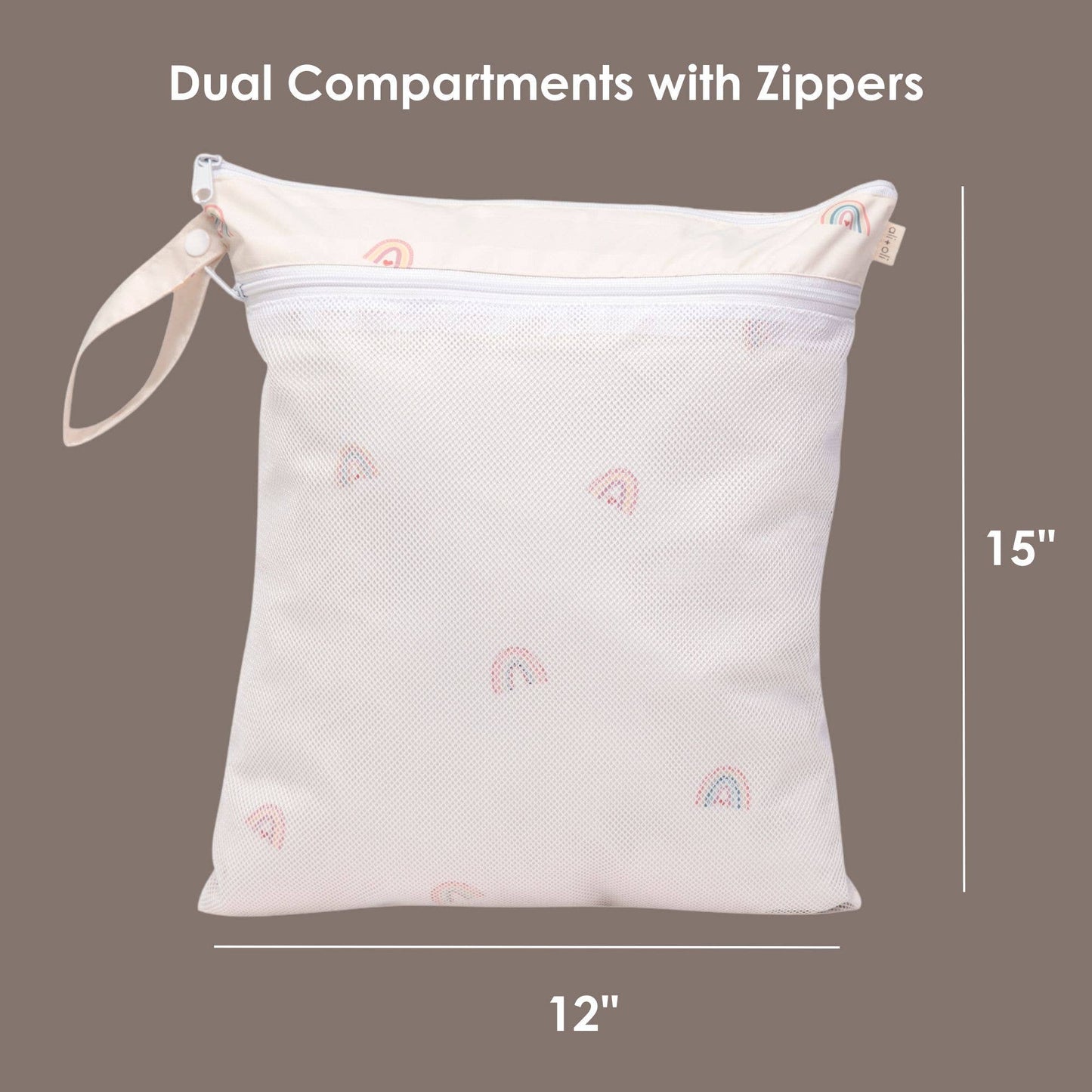 Dual-Compartment Wet/Dry Bag with Mesh Pocket | Rainbow