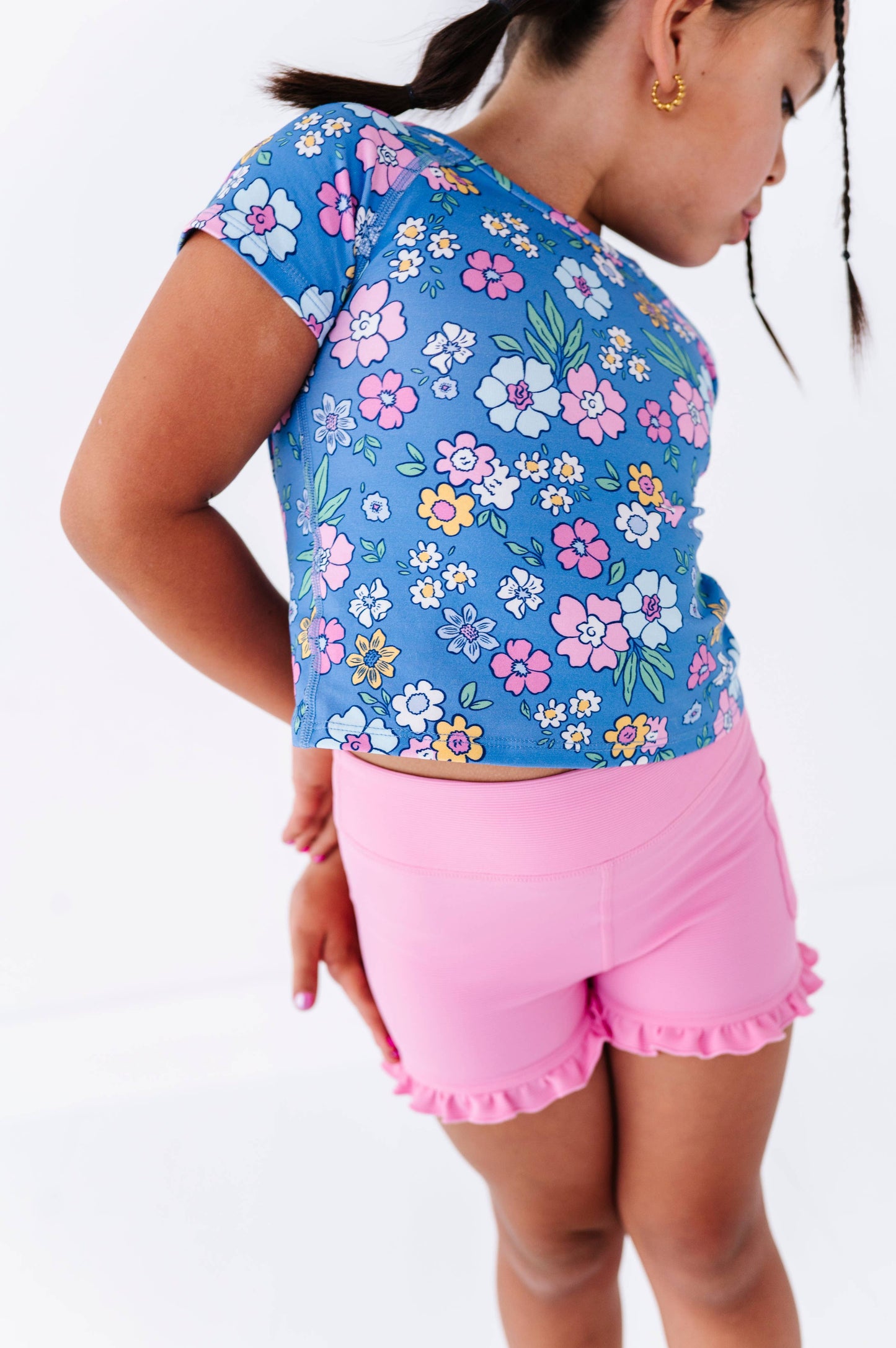 Cotton Candy | Ruffle RIB Biker Shorts