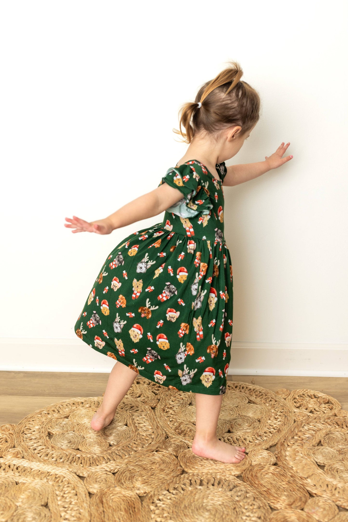 Christmas Dogs Bamboo Twirl Dress