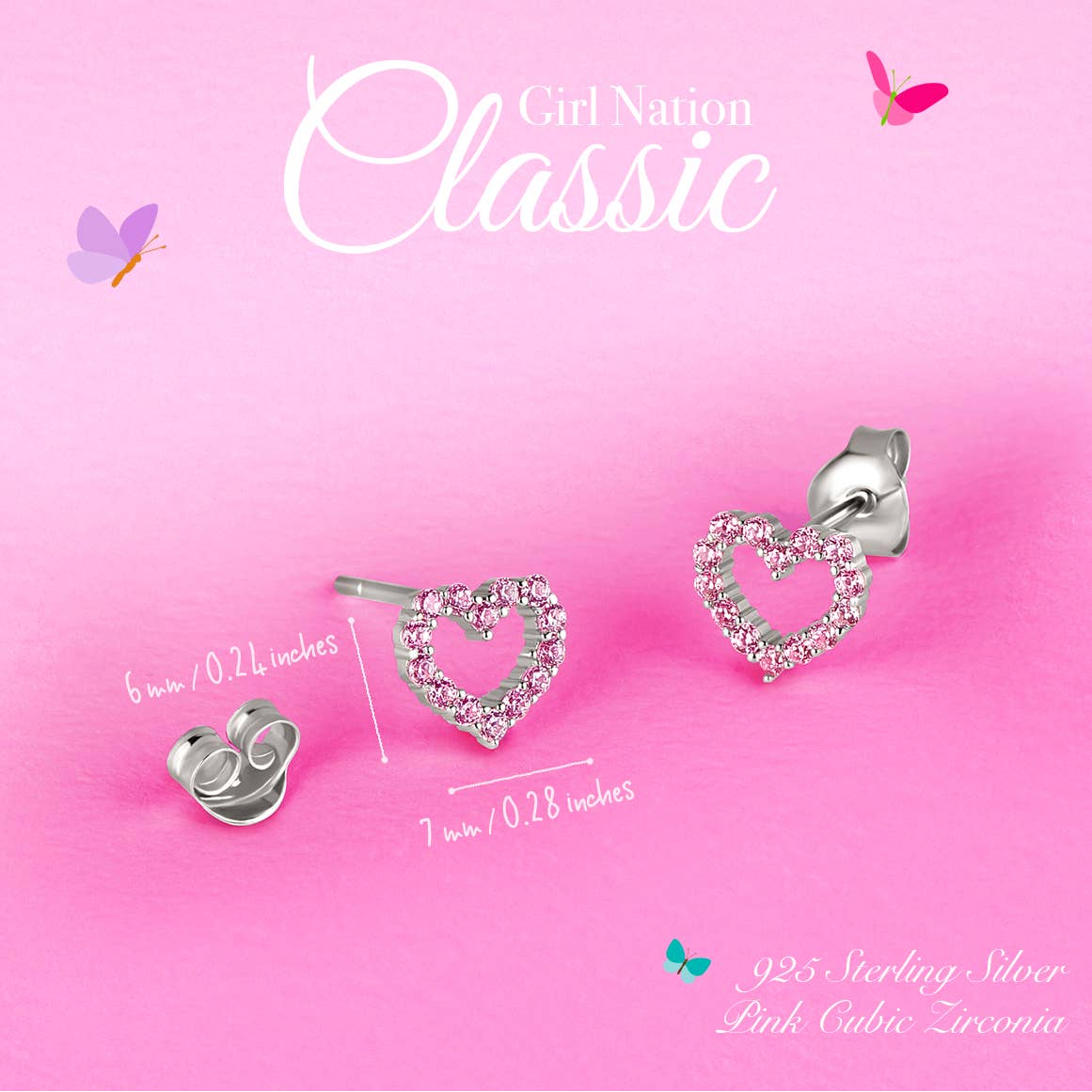 Heart Studs | Sterling Silver