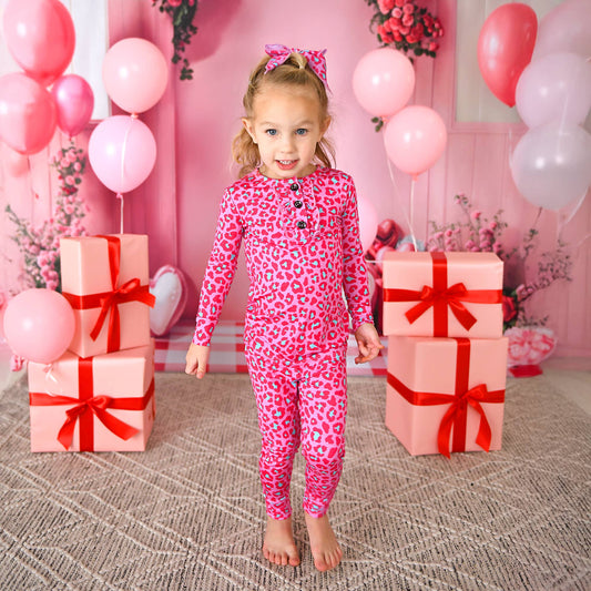 Pink Leopard Bamboo Set