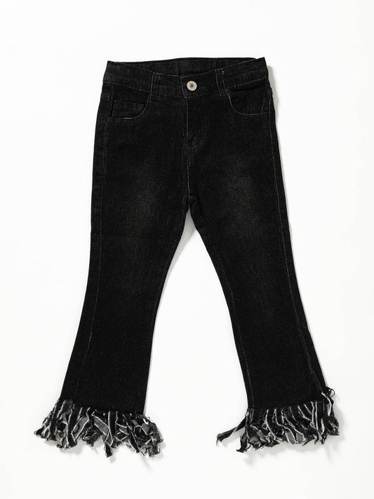 Black Fringe Jeans