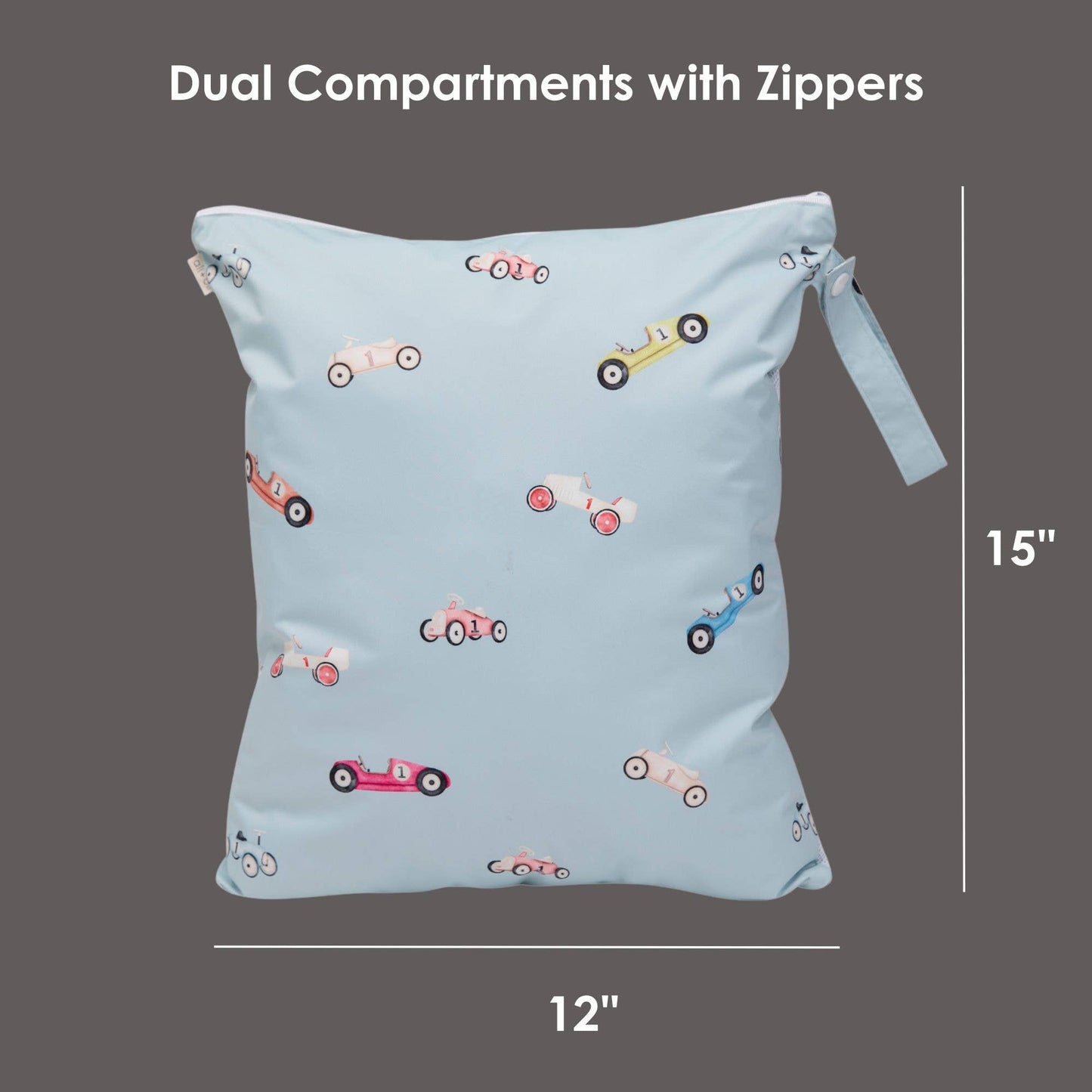 Dual-Compartment Wet/Dry Bag with Mesh Pocket | Cars