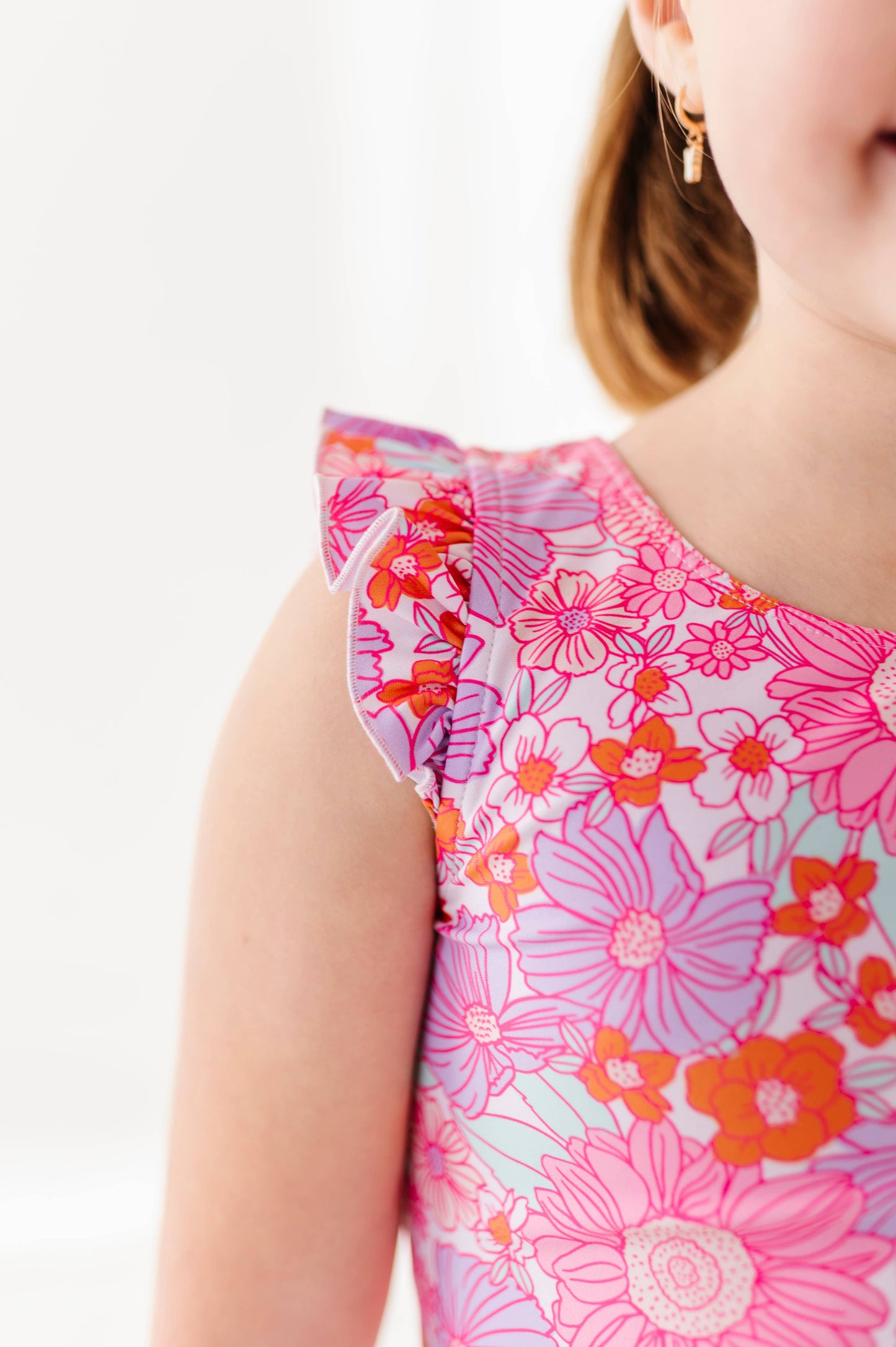 Neon Floral Skirted Two Piece Swim